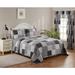 Millwood Pines Alewine Reversible 3 Piece Coverlet/Bedspread Set Microfiber/Cotton in Gray/White | Queen | Wayfair 78DC61AC701E4D8A987B2BBC7388F8D8