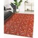 Red 120 x 96 x 0.08 in Area Rug - Red Barrel Studio® Floral Machine Woven Polyester Area Rug redPolyester | 120 H x 96 W x 0.08 D in | Wayfair