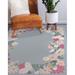 Gray/Pink 120 x 96 x 0.08 in Area Rug - Red Barrel Studio® Floral Machine Woven Area Rug in Gray/Red/Pink | 120 H x 96 W x 0.08 D in | Wayfair