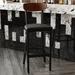 George Oliver Commercial Metal Barstool w/ Wood Seat & Boomerang Back Upholstered/Metal in Black/Brown | 43.125 H x 17 W x 18.75 D in | Wayfair