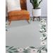 Blue/Green 120 x 96 x 0.08 in Area Rug - Red Barrel Studio® Floral Machine Woven Area Rug in/White | 120 H x 96 W x 0.08 D in | Wayfair