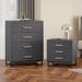 Ebern Designs Braden Faux Wood 2 Piece 4 Drawer Dresser & Nightstand Bedroom Set Wood in Gray/Black | Wayfair 20A934AFD59544B293F8174B1F5144F6