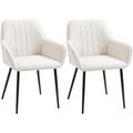 Chaises de visiteur design scandinave - lot de 2 chaises - pieds effilés métal noir - assise