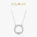 Ailmay – collier en argent Sterling 925 avec pendentif circulaire rond géométrique irrégulier pour