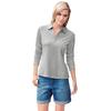 Poloshirt "Poloshirt", Damen, Gr. 40, grau (grau, melange), 90% Baumwolle, 5% Viskose, 5% Elasthan, B.C. BEST CONNECTIONS BY HEINE, unifarben, Langarm, Shirts