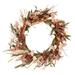Vickerman 695487 - 20" Brown/Cream Carnation/Lantern Wreath (FQ222320) Harvest Wreath
