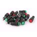 AC 220V 11mm Thread Neon Bulb Signal Indicator Light Pilot Lamp Green Red 14 Pcs - Green, Red