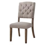 Side Chair (Set-2) by Acme in Linen Weathered Oak