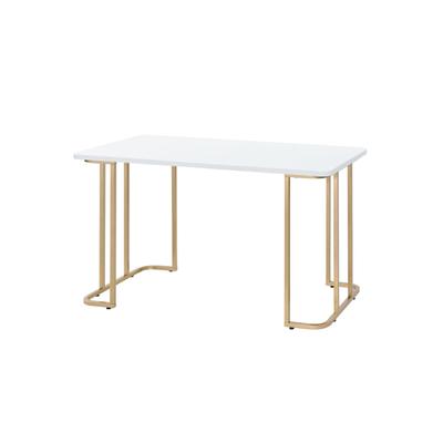 Writing Desk by Acme in White Gold