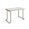 Sofa Table by Acme in Faux Marble Champagne