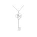 Women's Sterling Silver Diamond Accent Capricorn Zodiac Key Pendant Necklace by Haus of Brilliance in White