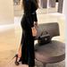 Zara Skirts | New Zara Long Velvet Skirt, Size S | Color: Black | Size: S