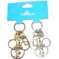 Disney Accessories | Disney Parks Hong Kong Disneyland Pair Of Mickey & Minnie Keychain Keyrings Nwt | Color: Gold/Silver | Size: Os