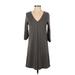 Everly Casual Dress - A-Line: Gray Solid Dresses - Women's Size Small