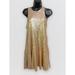 Free People Dresses | Free People Dress Womens S Gold Sequin Mini Cocktail Party Liquid Shine Shimmer | Color: Gold | Size: S