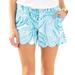 Lilly Pulitzer Shorts | Lilly Pulitzer Buttercup Shorts In Resort White Sea Ruffles | Color: Blue/White | Size: 2