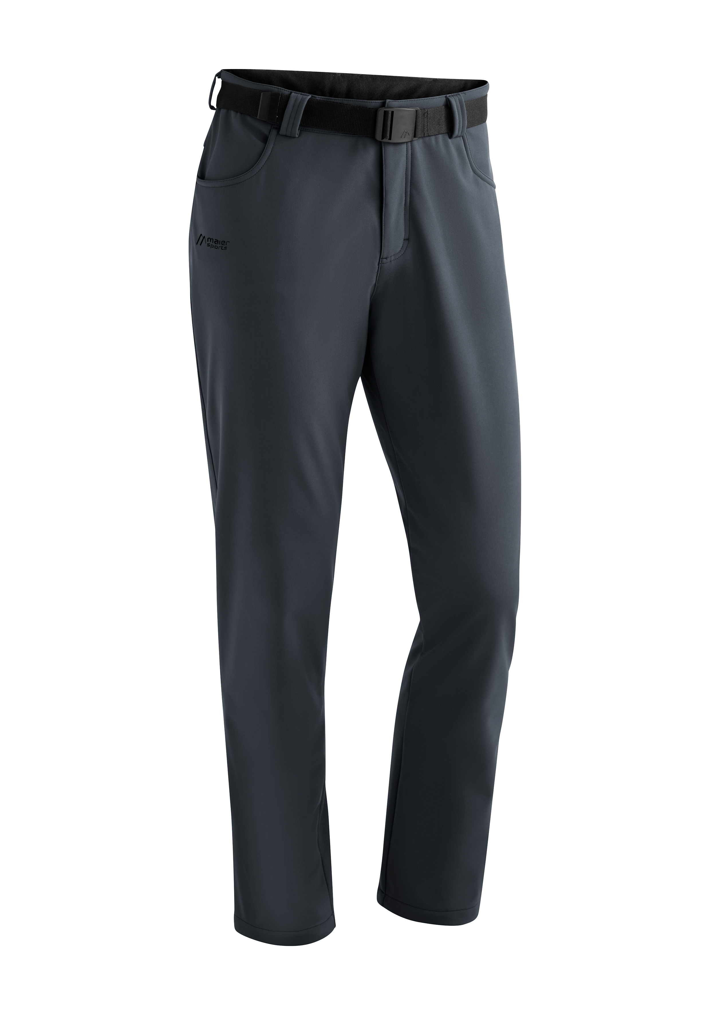 Funktionshose MAIER SPORTS "Perlit M", Herren, Gr. 60, Normalgrößen, grau, Vorderseite: 92% Polyester, 8% Elasthan / Rückseite: 100% Polyester, Hosen, warme Herren Softshellhose, Winter Outdoorhose, winddicht, Regular Fit Image