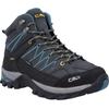 Wanderschuh CMP "RIGEL MID TREKKING SHOES WP", Gr. 44, grau (grau, blau), Veloursleder, sportlich, Schuhe, wasserdicht