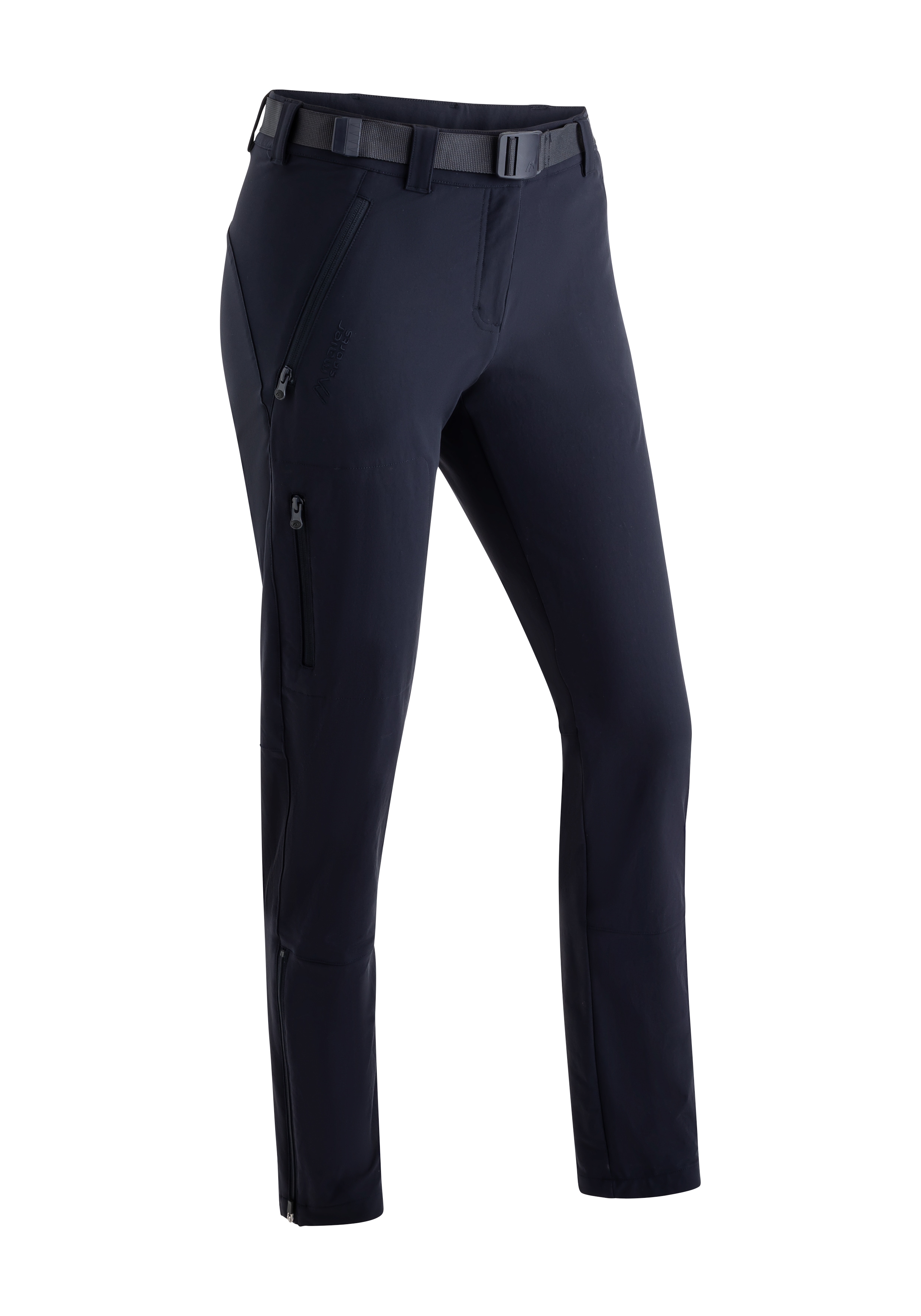 Funktionshose MAIER SPORTS "Lana slim", Damen, Gr. 46, Normalgrößen, blau (dunkelblau), 91% Polyamid, 9% Elasthan, Hosen, Damen Wanderhose, atmungsaktive Outdoor-Hose, 3 Taschen, Slim Fit Image