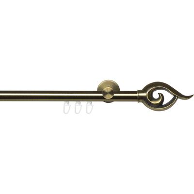 Gardinenstange LIEDECO "Innenlaufgarnitur 20 mm Blues Bessie" Gr. 3, gold (messingfarben, antikgoldfarben), L:200cm Ø:20mm, Eisen, Gardinenstangen, Gardinenstange Komplett Image