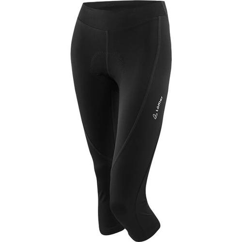 LÖFFLER Damen Tight W 3/4 BIKE TIGHTS TOUR II, Größe 34 in Schwarz