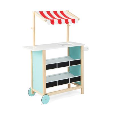 Costway Kids Wooden Ice Cream Cart with Chalkboard and Storage