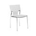 Venice metal Chair, stainless steel frame and White faux leather upholstery, Set of 4