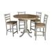 36" Round Extension Dining Table With 4 Emily Counter Height Stools - Set of 5 Pieces