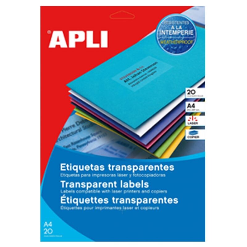 agipa Wetterfeste Etiketten, 99,1 x 67,7 mm, transparent Image