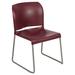 Inbox Zero Oliverson 880 lb. Capacity Full Back Contoured Stack Chair w/ Powder Coated Sled Base Plastic/Acrylic/Metal in Red/Gray | Wayfair