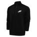 Men's Antigua Black Philadelphia Eagles Metallic Logo Generation Quarter-Zip Pullover Top