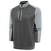 Men's Antigua Charcoal/Silver Philadelphia Eagles Team Logo Throwback Quarter-Zip Pullover Top