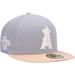 Men's New Era Gray/Peach Los Angeles Angels 2010 MLB All-Star Game Purple Undervisor 59FIFTY Fitted Hat