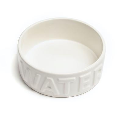 Set Of Two Classic Water Pet Bowls Pet by Park Life Designs in White (Size MEDIUM)