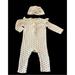 Jessica Simpson One Pieces | Jessica Simpson Ruffled Sleeves Romper Size 3-6 Months | Color: Black/White | Size: 3-6mb