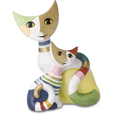 Sammelfigur GOEBEL "Figur Rosina Wachtmeister - "Macchia e Giro", bunt, B:14cm H:18cm T:9cm, Porzellan, Dekofiguren, Katzen-Duo Image