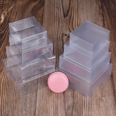 Boîtes en plastique transparentes faites à la main pour cadeaux emballage de macaron Regina boîte