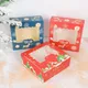 Boîte-cadeau de Noël avec fenêtre boîtes à bonbons et à strass père Noël wapiti papier kraft