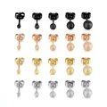 Boucles d'oreilles en acier inoxydable pour femmes 1 paire givrées/brillantes petites boules