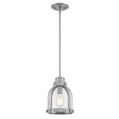 Westinghouse 611780 - 1 Light Brushed Nickel Clear Glass Mini Pendant (1Lt Pend Brushed Nickel w/Clear Gls (6117800))