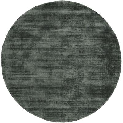 Teppich CARPETFINE "Ava Viskoseteppich", grün (dunkelgrün), H:13mm Ø:120cm, Viskose, Teppiche, Seidenoptik, leichter Glanz, Wohnzimmer Image
