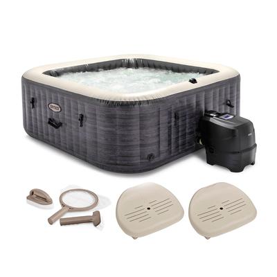 Intex PureSpa Plus Inflatable Spa, Maintenance Kit, & Removable Seat (2 Pack) - 132