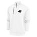 Men's Antigua White Carolina Panthers Metallic Logo Generation Quarter-Zip Pullover Top