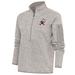 Women's Antigua Oatmeal Cleveland Browns Throwback Logo Fortune Half-Zip Pullover Jacket