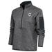 Women's Antigua Heather Charcoal Miami Dolphins Throwback Logo Fortune Half-Zip Pullover Jacket