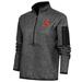 Women's Antigua Heather Black Tampa Bay Buccaneers Throwback Logo Fortune Half-Zip Pullover Jacket