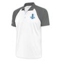 Men's Antigua White/Steel Detroit Lions Team Logo Throwback Nova Polo