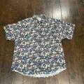 Columbia Shirts | Columbia Hawaiian Shirt Mens Size L Short Sleeve Pineapple Cotton | Color: Blue | Size: L