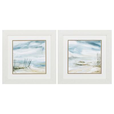 Subtle Mist Framed Wall Décor, Set Of 2 by Propac Images in Teal