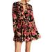 Free People Dresses | Free People Tegan Black And Red Floral Long Sleeve Dress | Color: Black/Red | Size: 2